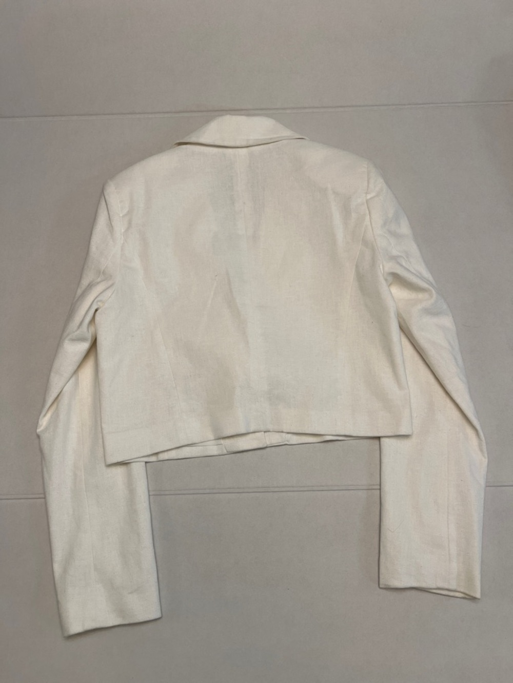 ABERCROMBIE & FITCH COTTON LINEN WOMENS CROPPED BLAZER WHITE SMALL - Picture 7 of 16